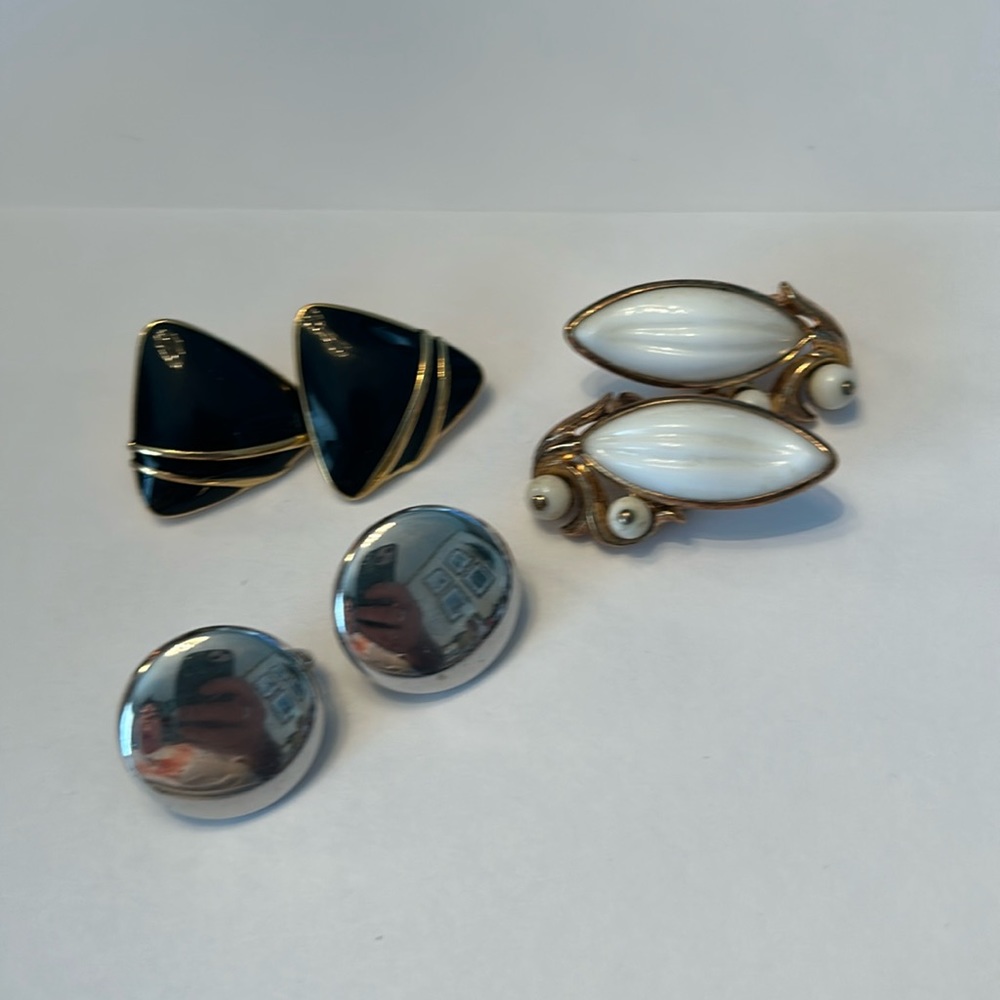 Vintage Trifari clip on earrings 3 pair set